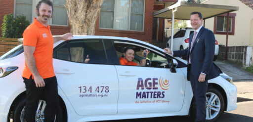 Age Matters car with local MP