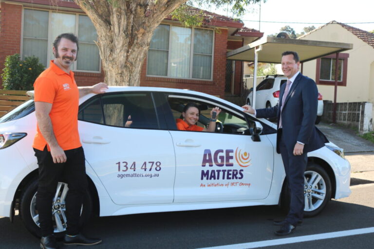 Age Matters car with local MP