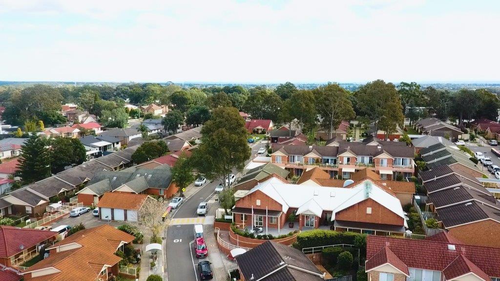 Aerial view retirement village