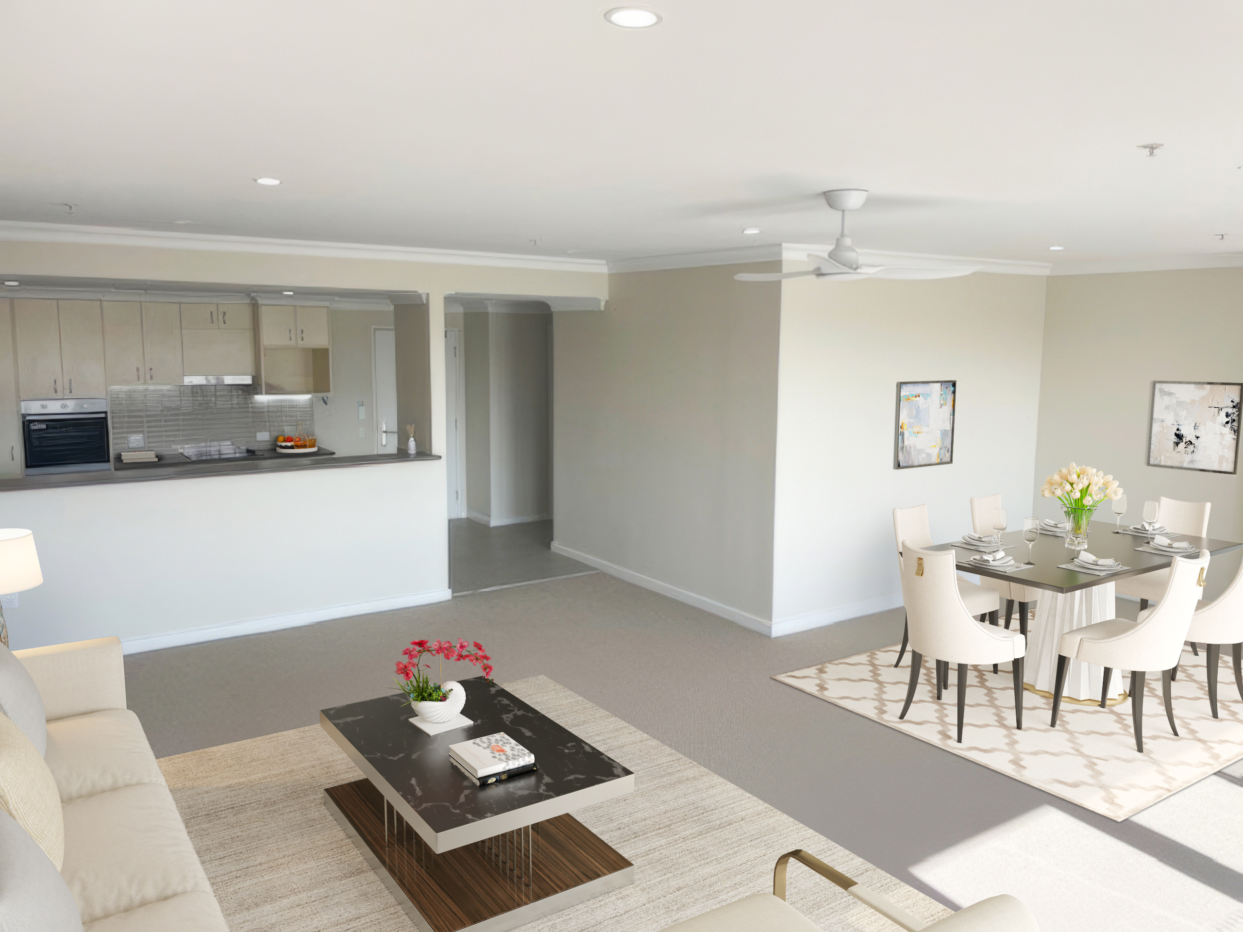 The Clyde 203 Living Dining Kitchen